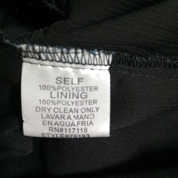 Marineblu Blouse Tunic Preppy Bohemia Black Chiffon Embellished Size M Womens - Picture 3 of 7